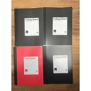 4 Pack! Up & Up College Ruled Composition Notebook - Black - 70 Sheets